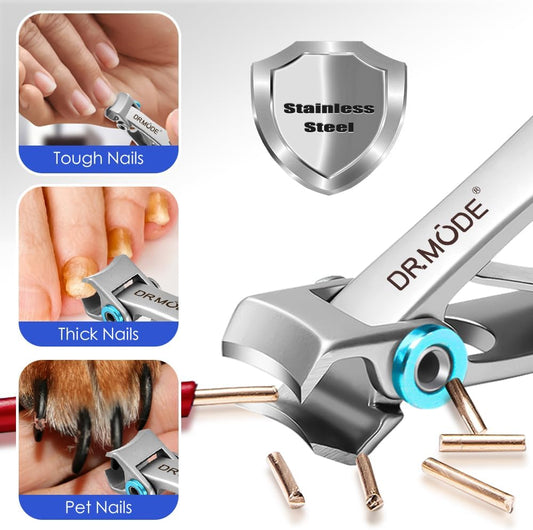Nail Clippers for Men Thick Nails -DRMODE Heavy Duty Large Toenail Clippers for Thick Nails with Wide Jaw Opening, Ultra Sharp Stainless Steel Finger Nail Clippers Cutter for Tough Nails,Seniors,Adult - PuriLite