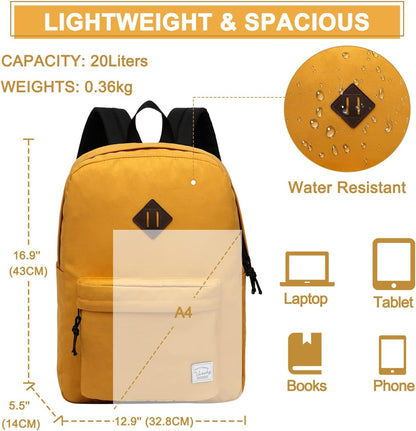 School Backpack for Kids, VASCHY Lightweight Water Resistant Casual Schoolbag Daypack for Men Women Teen Boys Girl Bookbag