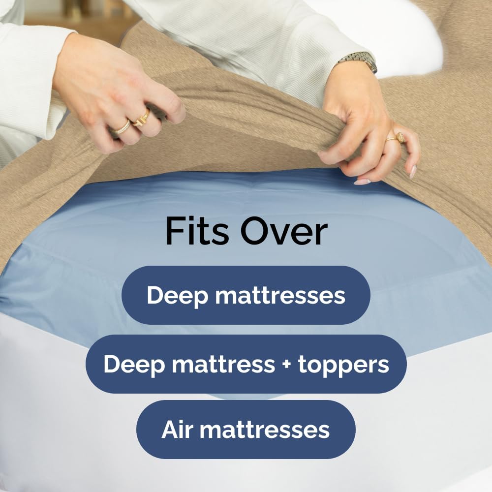 Extra Deep Queen Sheet Set - 6 Piece Breathable & Cooling Sheets - Hotel Luxury Bed Sheets Set - Easy & Secure Fit - Soft, Wrinkle Free & Comfy Sheets Set - White Sheet Set w/Extra Deep Pockets