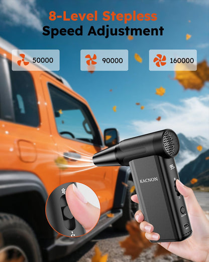 Compressed Air Duster, 130000RPM Electric Air Duster Replaces Compressed Air Cans, 3 Speed, Cordless Air Blower for Cleaning Camera Computer Household Pet Hair