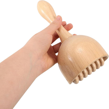 Generic Wood Massage Cup with Roller, Wooden Cupping Tool for Home Use and Facial Massage