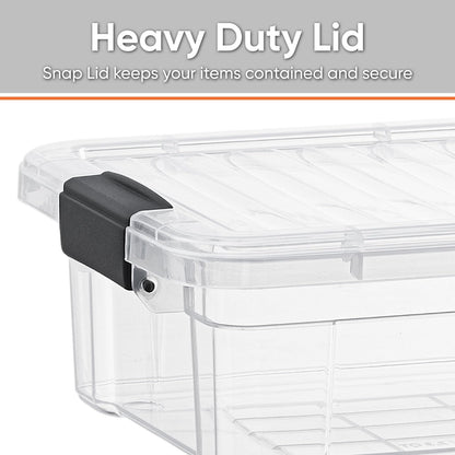 Superio Storage Bins with Lids- 3 Pack, 1.85 Qt Clear Boxes for Organizing, Stackable Plastic Containers- BPA Free, Non-Toxic, Odor Free, Organizer for Home, Office, Dorm