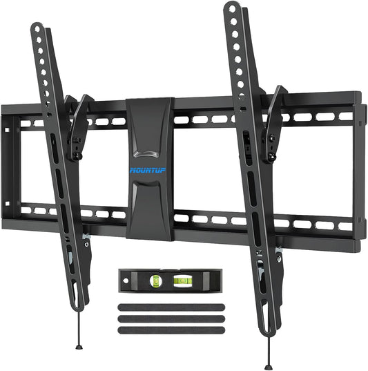 MOUNTUP UL Listed TV Wall Mount, Tilting TV Mount Bracket for Most 37-82 Inch Flat Screen/Curved Low Profile Wall Mount Saving Space Max VESA 600x400 mm Hold up to 99 lbs Fit 16" 18" 24" Stud MU0008