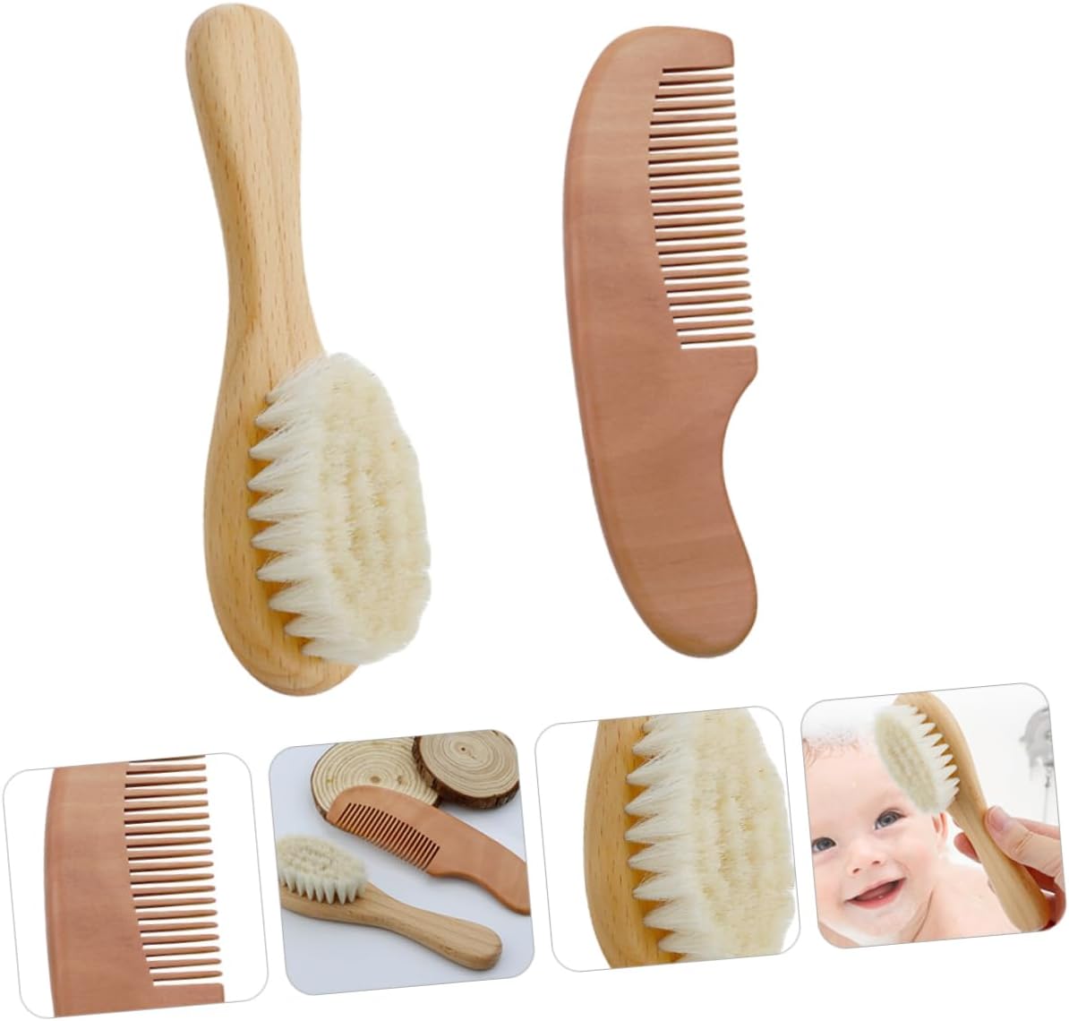 Healeved 3sets Bath Brush and Hair Care Comb for Boys and Girls Shower Body Washing Supplies Boy Girl