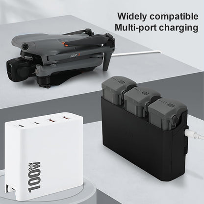 RCstyle Drone Power Adapter,100W GaN Charger 4-Port, Dual PD (100W/30W) and QC3.0 Port Fast Charger,for DJI Flip, DJI Avata 2,DJI NEO,Air 3S,Air 3,Mini 2,Mini 3 Pro,Mini 4 Pro,Air 2s,Drone Accessories
