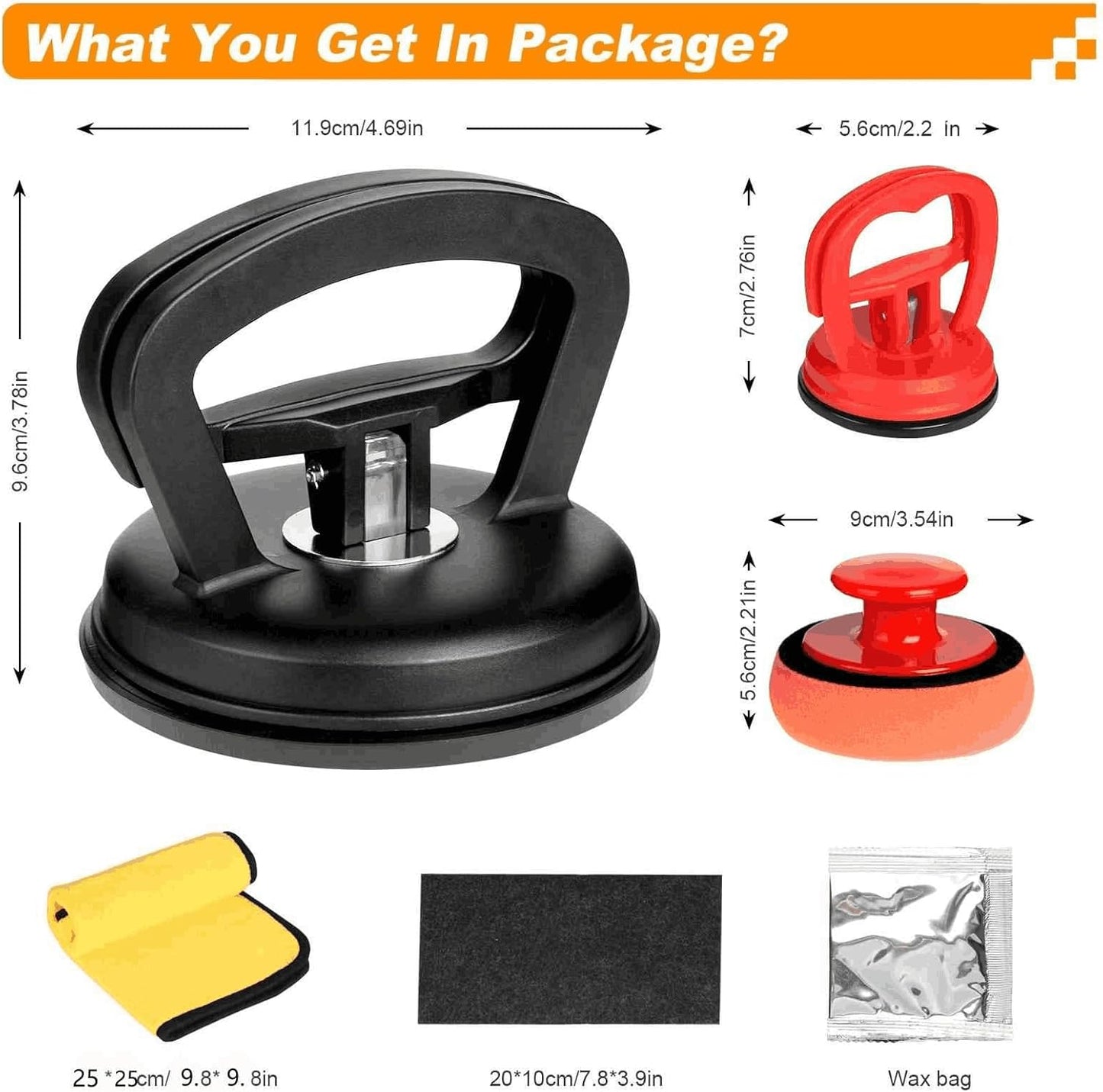 Paintless Dent Puller Repair Kit | Car Dent Puller with Suction Cups | Auto Body Dent Removal Tool Set | Manual Dent Repair Kit for Vehicles | Multi-Purpose Suction Puller - PuriLite