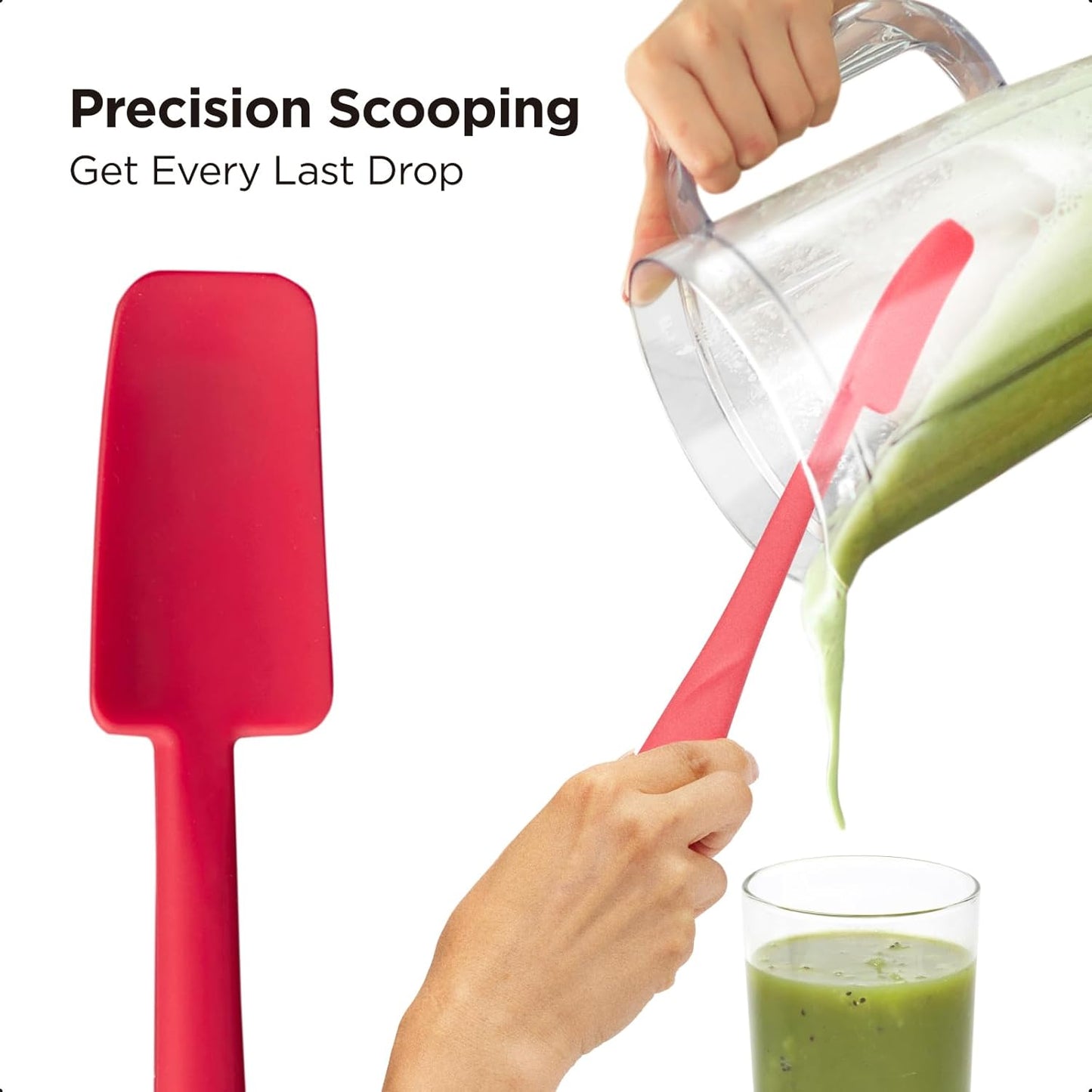 Kitchen Mama WaltzGrip Platinum Silicone Jar and Can Spatula Set: Heat-Resistant, Dishwasher Safe, Ergonomic Grip, Perfect for Mixing and Scraping, Nonstick Cookware (Metal Gray)