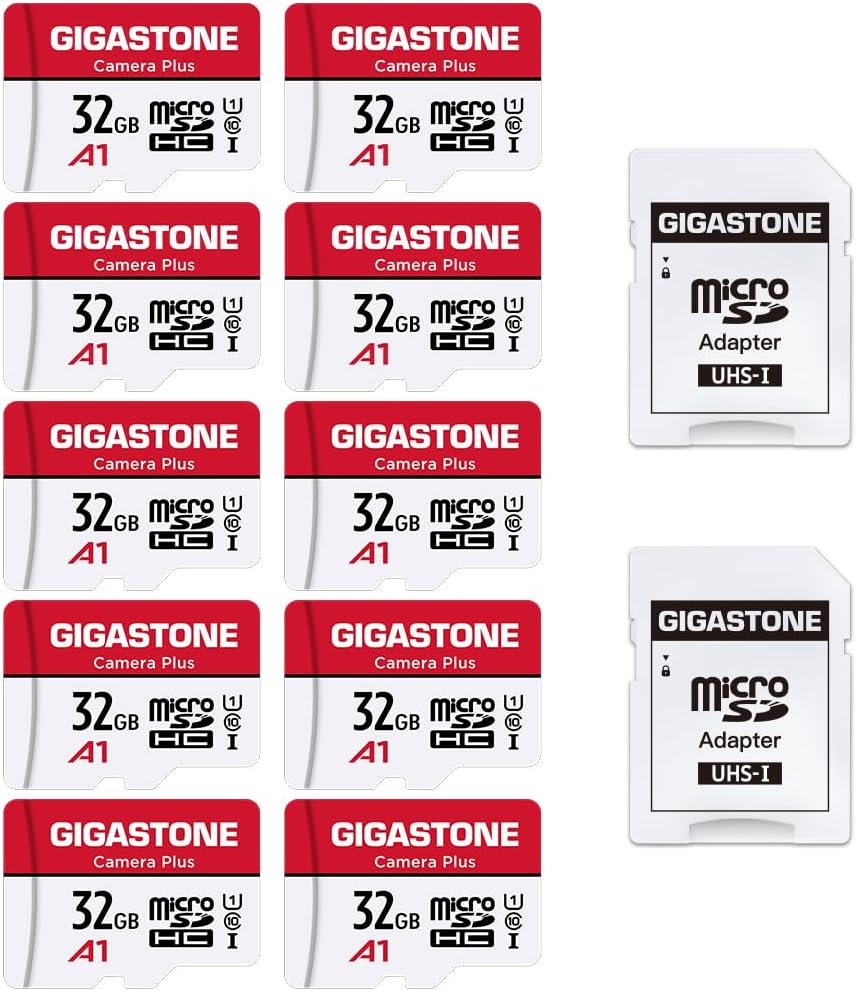 GIGASTONE 256GB Camera Plus Memory Card 2-Pack, Read Speed up to 100MB/s. Ideal for Full HD Video Gopro Drone Android Camera, A1 Micro SDXC Card with Mini Case and SD Adapter