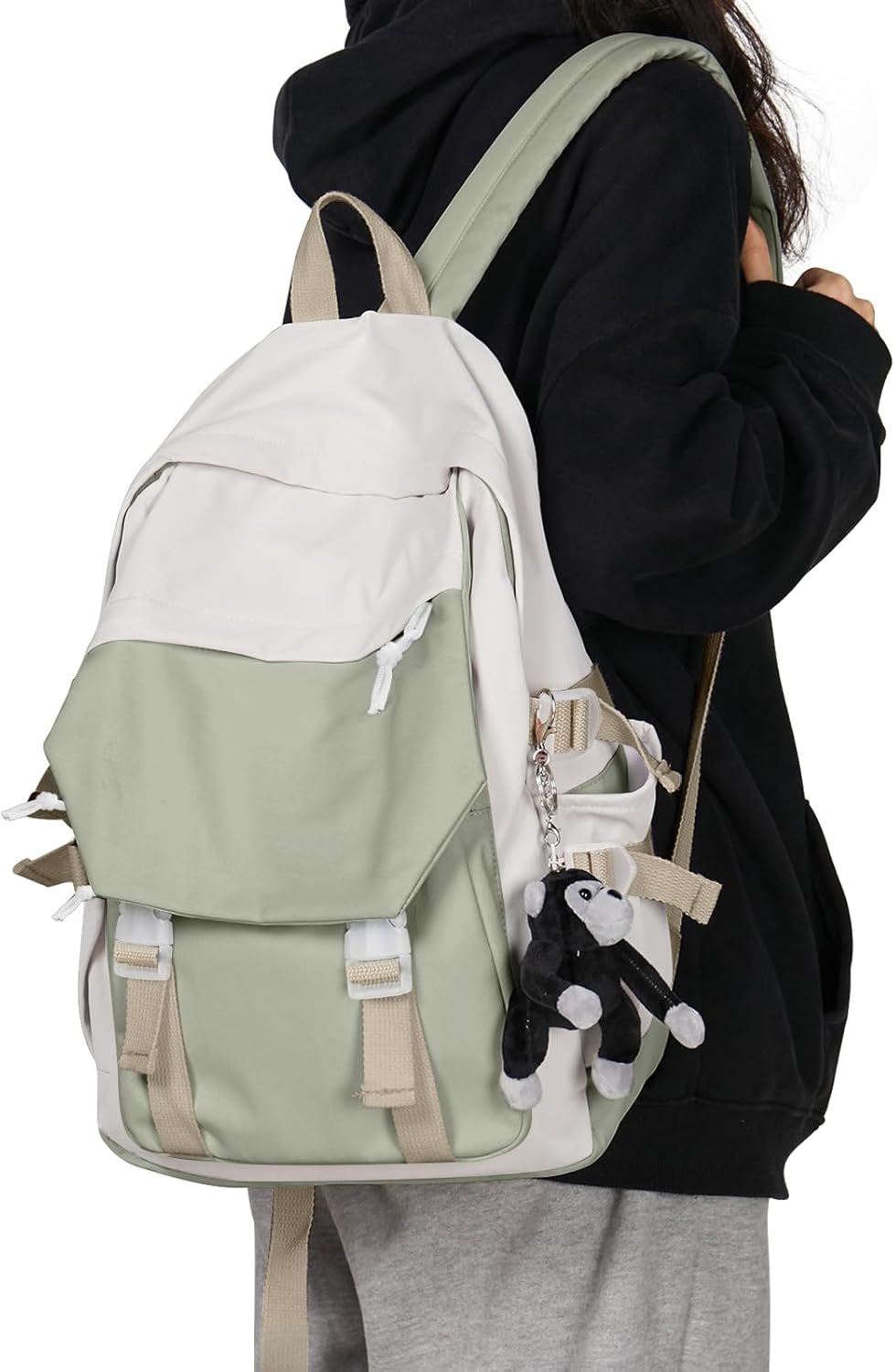 School Backpack for Women Men College High School Bags for Boys Girls Casual Daypack Laptop Backpack Waterproof Black Bookbag Travel Rucksack