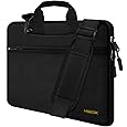 DOMISO 15.6 Inch Laptop Bag Cover Waterproof Shockproof Notebook Sleeve Case Shoulder Bag Protective Cover for 15.6" HP 15/ThinkPad E575/Lenovo IdeaPad S510,Black - PuriLite