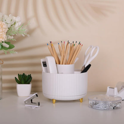 SKYDUE Office Desk Accessories 10PCS, White Office Supplies Set