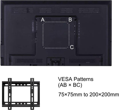 TV Wall Mount, Ultra Slim Articulating Heavy-Duty Bracket Fixed Low Profile for 20 22 24 32 39 40 14-42 inch LED OLED LCD Monitor Flat Screen Plasma TVs