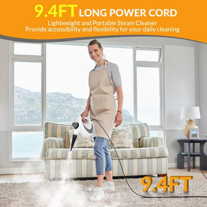 Handheld Pressurized Steam Cleaner with 12 pcs Accessories, Portable Steamer for Cleaning, Steam Cleaner for Home Use, Steamer for Cleaning Car, Furniture, Floor, Upholstery, Grout and Tile, Deep Gray