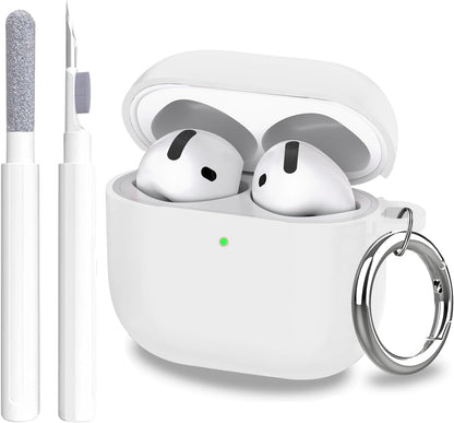 Aircawin for Airpods 4 Case Cover,Shockproof Case for Airpods 4th Generation Case Cover 2024,Premium Silicon Case with Keychain and Cleaing Pen for Airpods 4 Gen, Wireless Earphone Accessories-Blue