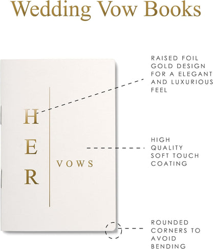 GroomBrideGifts Wedding Vow Book for His and Hers, Soft Touch, Perfectly Sized Bride and Groom Vow Books, Wedding Essentials, Wedding Registry Ideas, His and Hers Gifts