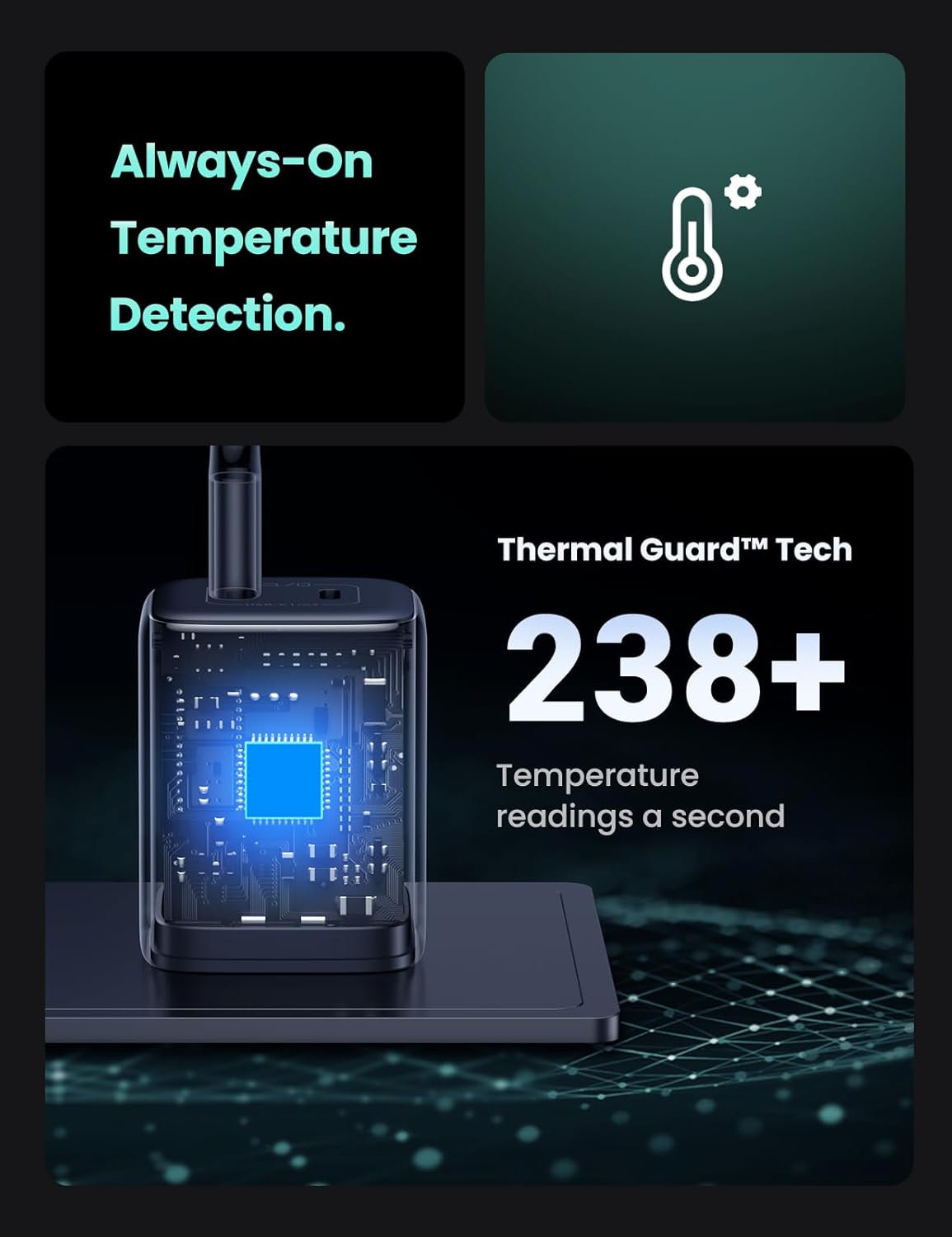 UGREEN Nexode 45W USB C Charger Block, GaN PPS Dual Port USB C Fast Charger Super Fast Charge 2.0 Wall Plug Compatible with Galaxy S25 S24 Ultra S23 A54, iPad, iPhone16, Pixel 9, Black