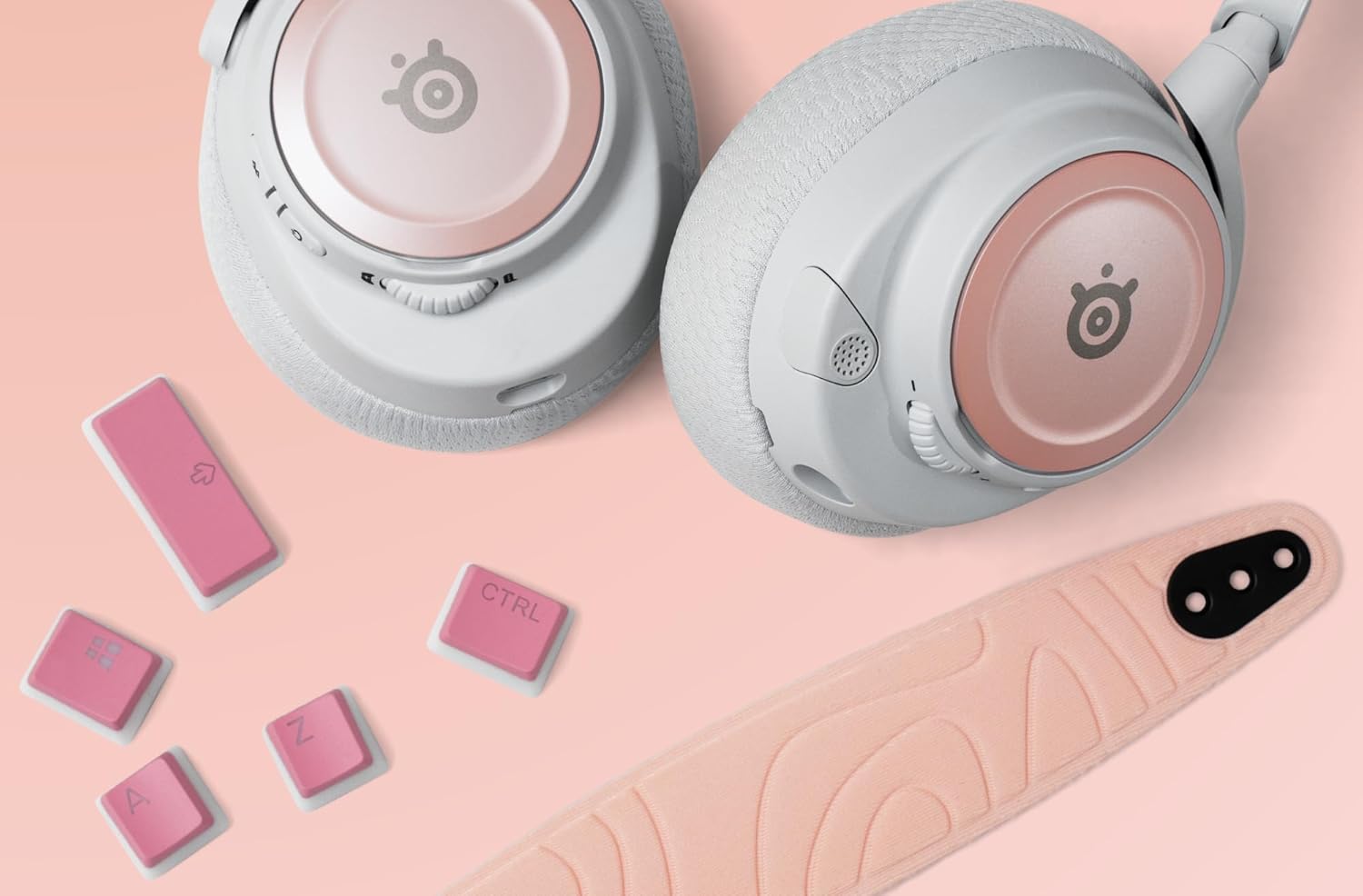 SteelSeries Nova Booster Pack -Gaming Headset Accessory - Nylon Headband - Customize with Unique Speaker Plates - Rose Quartz - PuriLite