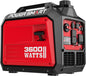 PowerSmart 3600W Portable Inverter Generator, Whisper Quiet Generator for Home Use, Camping, RV Ready, Gas Powered, Black & Red, Lightweight & Compact Design