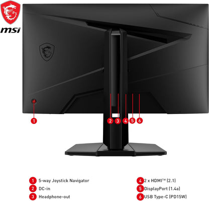 MSI MAG274UPF E2, 27" 3840 x 2160 (UHD), 4K Rapid IPSGaming Monitor, 1 ms, 160Hz, FreeSync Premium, HDR400, G-Sync Compatible, HDMI, DisplayPort, Tilt, Swivel, Pivot and Height Adjustable.,Black
