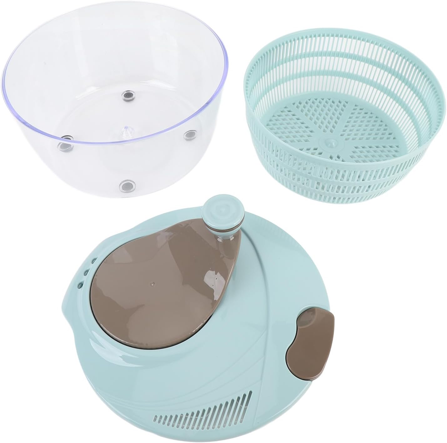 Salad Spinner Lettuce Dryer, Hand Crank Rotary Vegetable Dryer Veggie Washer with Colander, Vegetable Spinner Drain Basket, Vegetables Fruits Wash Spinner Bowl