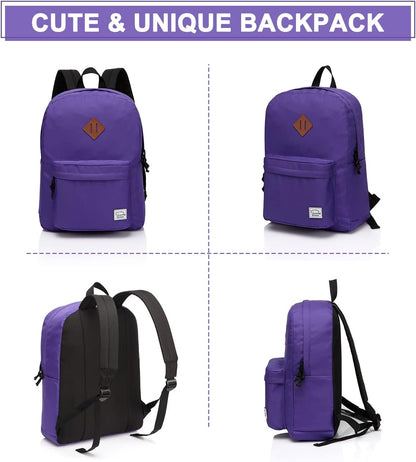 School Backpack for Kids, VASCHY Lightweight Water Resistant Casual Schoolbag Daypack for Men Women Teen Boys Girl Bookbag