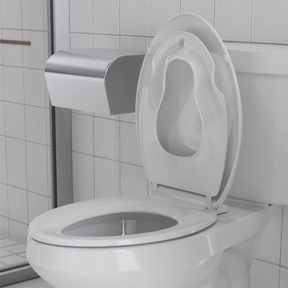 White Elongated Toilet Seat, Slow Close Toilet Cover Seat for Easy Clean and Stain-Resistant, Plastic Toilet Seat with Cover, Quick-Release Hinges and Quick-Attach Hardware