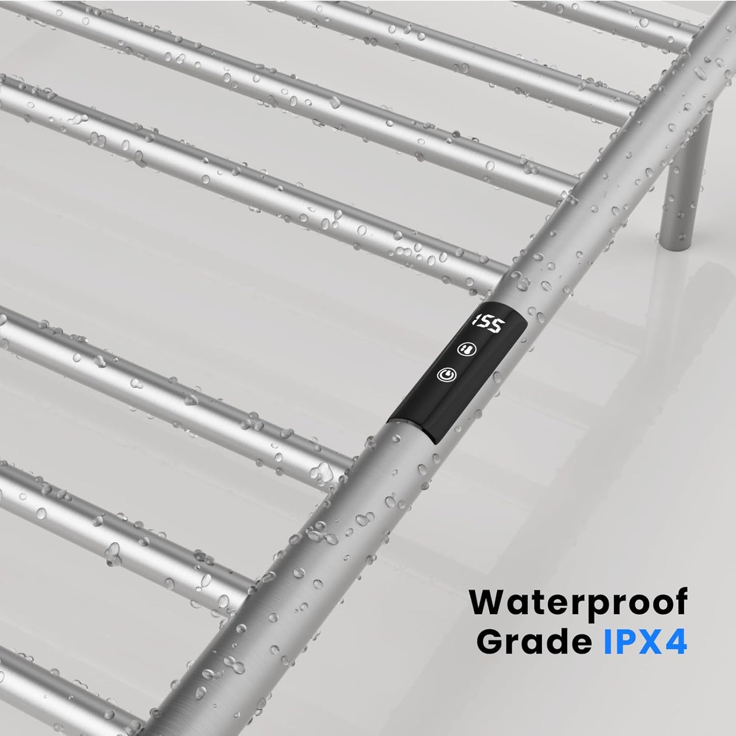 POPFLY Heated Towel Rack, Wall Mounted Electric Hot Towel Warmer, 4-Bar 304 Stainless Steel Small Heated Towel Warmer Rack for Bathroom with Timer and Temperature Control, Brushed