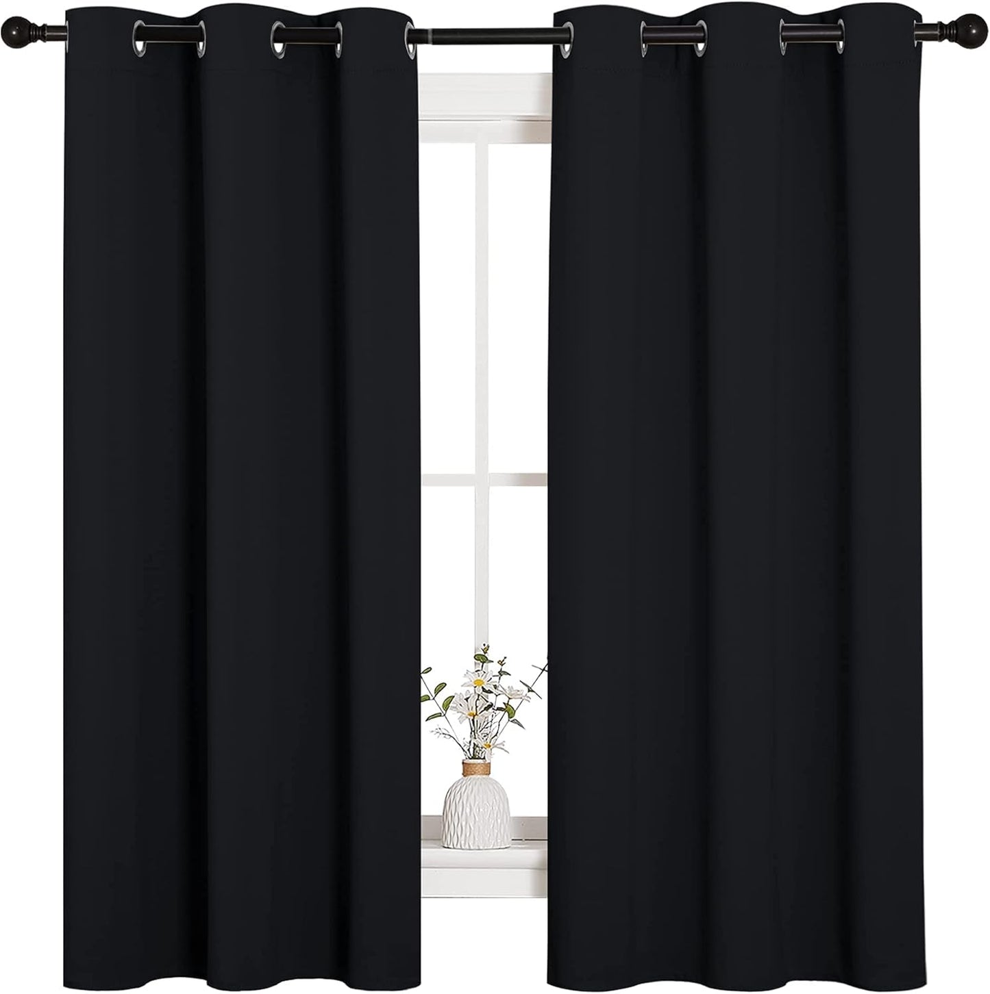 NICETOWN Blackout Curtains 2 Panels for Bedroom- Thermal Insulated Grommet Blackout Curtains 63 Inches Long for Living Room/Kitchen Rideaux occultants (2 Panels, W42 x L63 -Inch,Grey)