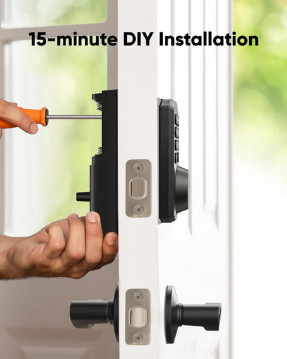eufy Smart Lock C30, Keyless Entry Door Lock, Built-in WiFi Deadbolt, Smart Lock for Front Door, No Bridge Required, Easy Installation, App Remote Control, Auto Lock, Black