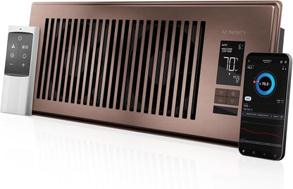 Register Booster Fan | Smart HVAC Floor Vent Booster Fan with Thermostat Control, Bluetooth App, Remote Control, Quiet 10-Speed Air Vent Booster for 4 x 10 Inch & 4 x 12 Inch Register Openings