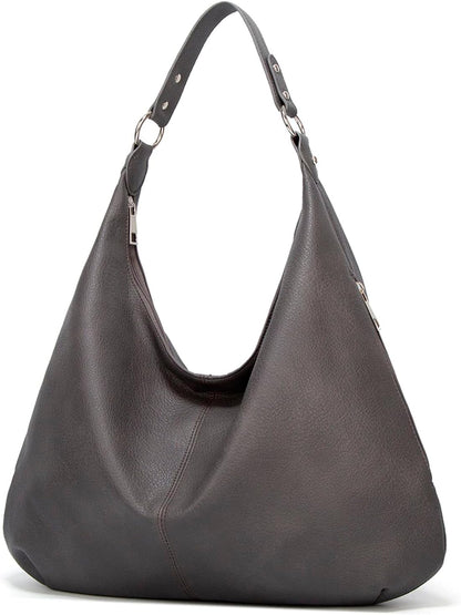 Ashioup Hobo Bags for Women Soft PU Leather Shoulder Bag Vintage Slouchy Handbag with Zipper