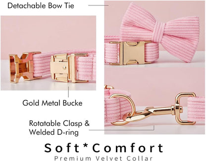 Custom Dog Collar with Metal Buckle - Pet Collars Personalized with Name and Phone Number (Plaid)