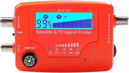 2 in 1 Satellite and TV Signal Finder LCD Digital Satellite Finder Portable TV an Signal Strength Meter Signal Finding Meter with Compass Alarm Buzzer
