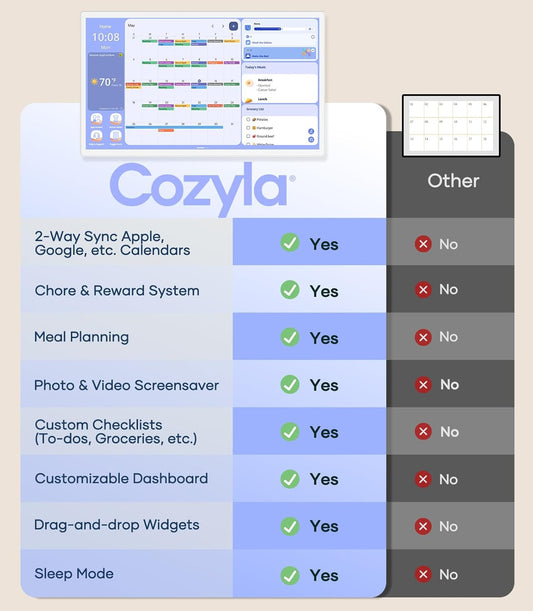 Purilite Select 32-Inch Digital Wall Calendar