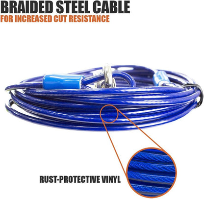 BV Pet Small Tie Out Cable for Dog up to 35 Pound, 25-Feet