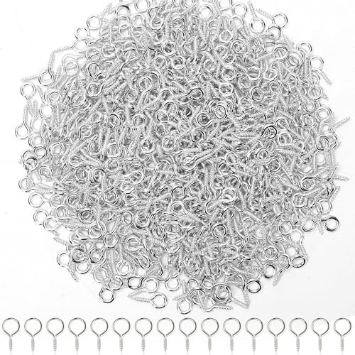 AUGSUN Eye Hooks, 12Pack 2.5 Inch Eye Hooks Heavy Duty 304 Stainless Steel Eye Screw,Screw Eyes Metal Screw Hooks Ring Screws Fasteners Hardware Tools