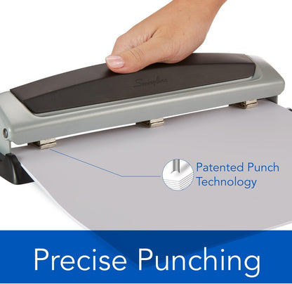 Swingline Precision Pro Desktop 2 Or 3 Hole Punch, 10 Sheet Capacity, Black And Silver (A7074037A)