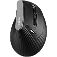 UGREEN Ergonomic Wireless Vertical Mouse with 5 Buttons, Bluetooth 5.0 & 2.4Ghz with USB Receiver, 4 DPI Levels up to 4K, Silent Click, Compatible with Windows, Linux, Mac, Android and Chrome