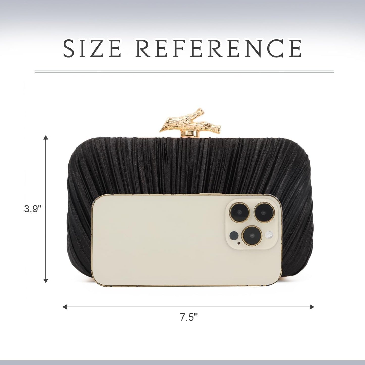 Clutch Purses for Women Evening Bag Pleated Clutch Bag with Chain Party Purses Handbag for Cocktail/Prom/Party/Wedding/Formal
