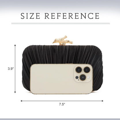 Clutch Purses for Women Evening Bag Pleated Clutch Bag with Chain Party Purses Handbag for Cocktail/Prom/Party/Wedding/Formal