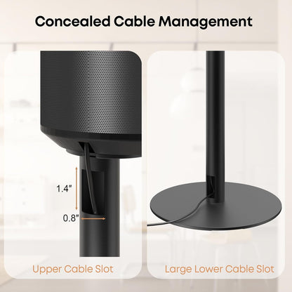 Speaker Stands for SONOS Era-100 and Era-300 - Height Adjustable Speaker Stand up to 42.6'', Concealed Cable Management, Max Load 11lbs, 1 Pair (2 Pack), Black