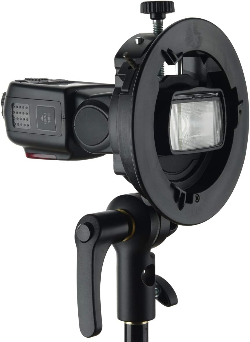 Godox S2 Flash S-Type Bracket with Bowens Mount for Godox V1 AD200Pro etc Round Head Flash Series and AD400Pro AD200 V860II TT685 TT600 TT350 Series Speedlite,Direction-Adjustable Handle…