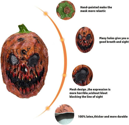 Bbrand Halloween Decoration Pumpkin Head Latex Masks