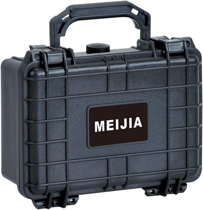 MEIJIA Portable All Weather Waterproof Protective Hard Case,Camera Case with Customizable Fit Foam, Fit use of Drones, Cameras, Equipments, 8.12"x6.56"x3.56" (Black)