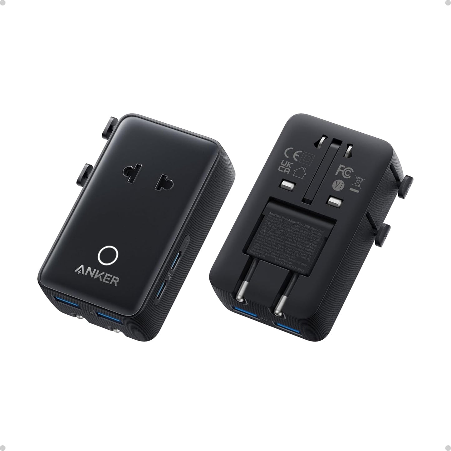 Anker Nano European Travel Plug Adapter, 5-Port, Foldable Plugs