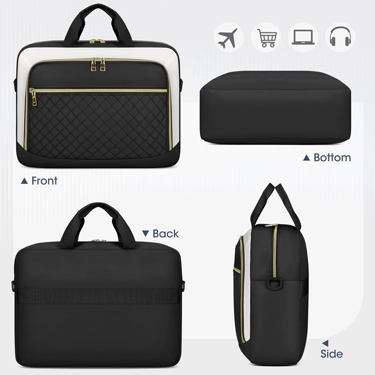 Laptop Bag 17 Inch Laptop Briefcase for Women Waterproof Computer Messenger Bag Professional Laptop Case for Business Work - PuriLite