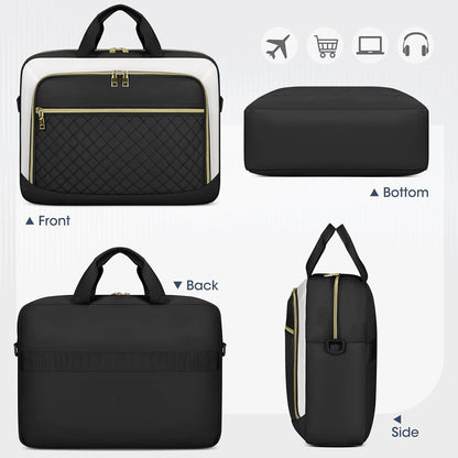 Laptop Bag 17 Inch Laptop Briefcase for Women Waterproof Computer Messenger Bag Professional Laptop Case for Business Work - PuriLite