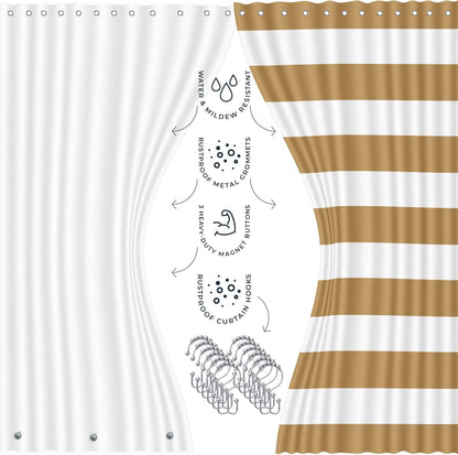 Clara Clark Bathroom Set - Gray Bathroom Accessories Set, Bathroom Sets with Shower Curtain and Rugs, 23PC Shower Curtain Set with Liner, Soap Dispenser, Soap Dish, Toilet Brush Holder, and Trash Can