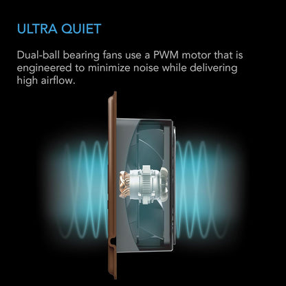 AC INFINITY AIRTAP T4, Quiet Register Booster Fan with Thermostat Control. Brown Bronze Vent. Fits 4 In x 10 In Registers.