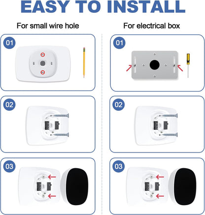 AUURIO Thermostat Wall Plate Compatible with 2025 Smart Thermostat Essential Trim Kit Increased Decorative Coverage Stylish Programmable WiFi Thermostat Accessory Trim Plate Easy Installation